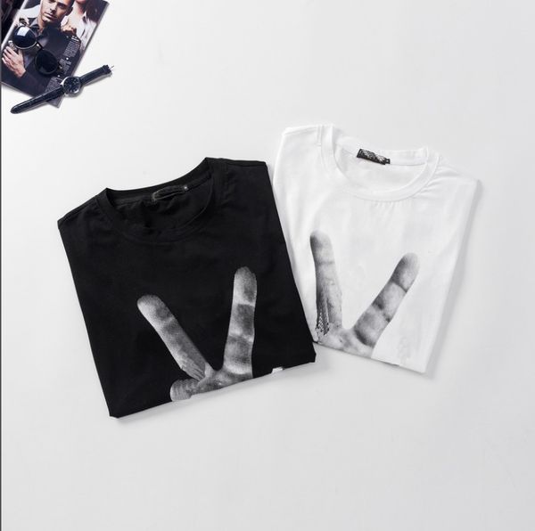 

men's t-shirt summer new trend letter print high-quality breathable round neck men's shirt t-shirt 2 colors size m-3xl, White;black