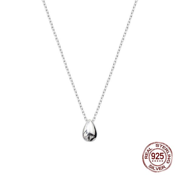 

real 925 sterling silver water drop chain necklace for women fashion classic jewelry birthday engagement gift