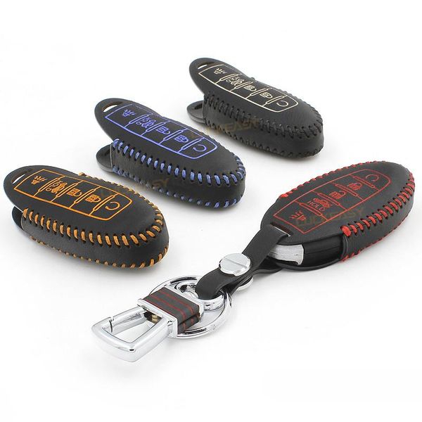 

car key bag 5 buttons 2015-2020 oem for nissans series jx35 layer leather car key bag car accessories