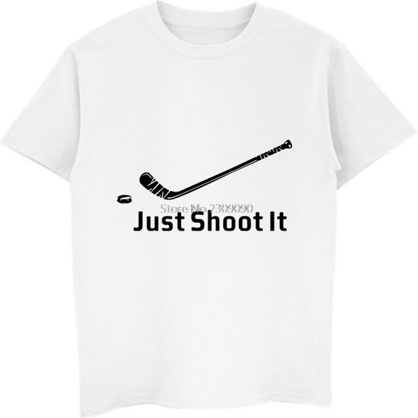 

new summer just shoot it ice hockeyer t shirt men casual cotton short sleeve funny man hockeyer t-shirt hip hop tees