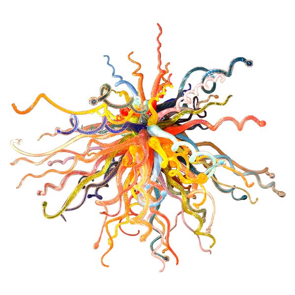 

hand blown glass chandelier lamps american nordic style art lighting colorful pendant light led 36" bedroom home decoration