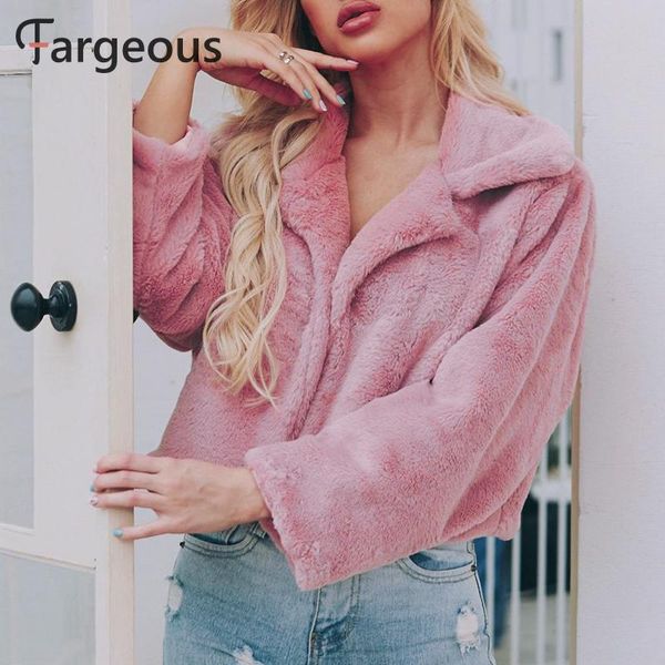 

high fashion faux fur coat jacket women fluffy pink short coat jacket 2020 autumn winter black teddy bear winter