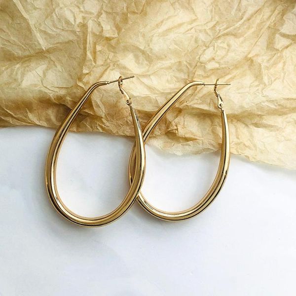 

flashbuy trendy gold metal round ring hoop earrings for women geometric statement earrings fashion jewelry gift pendientes, Golden;silver