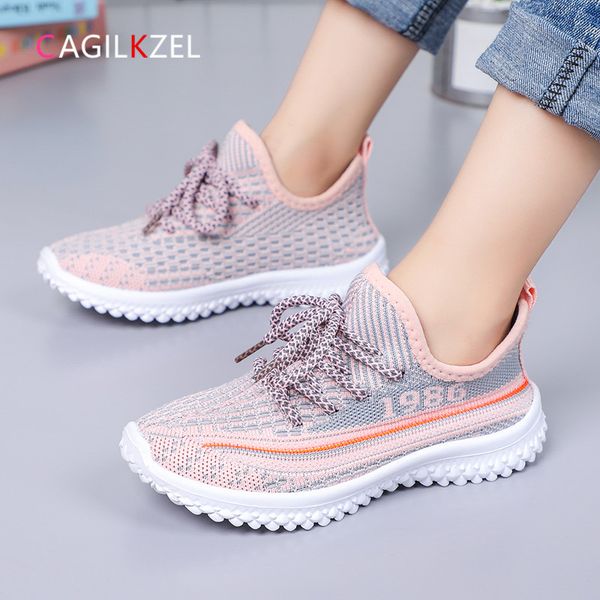 

cagilkzel 2020 new fashion kids sports shoes for girl breathable mesh children shoes sneakers baby girl chaussure enfant, Black