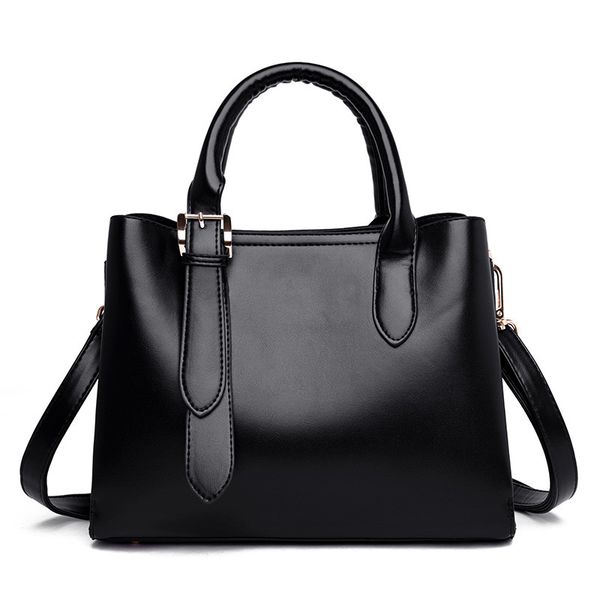 

new girl handbag black lady dignified business shoulder bag fashion simple and versatile shopping women messenger bag
