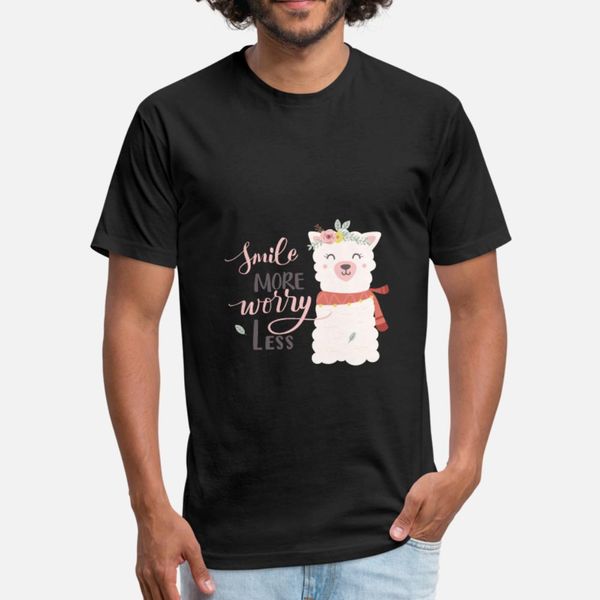 

smile more worry less t shirt men fitness cotton size s-3xl formal fitness humor summer pattern shirt