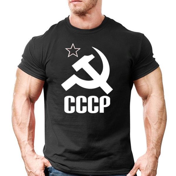

новое лето футболки ussr серп и молот cccp россия печать тенниска лето мужская с коротким рукавом o-образным вырезом хлопок футболку