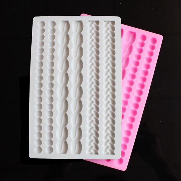 

twist rope shape border decoration sugar craft baking knit pearl cake mold home