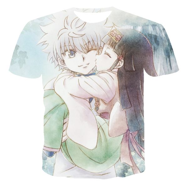 

men hunterx breathable printing anime 3d print shirts kawaii graphic hentai men clothing