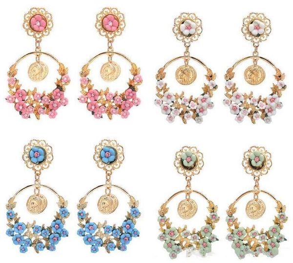 

fashion pastoral quality earrings, women jewelry, earrings retro large new flowers ring exaggerated 4 high colors bdegarden qalrn, Silver
