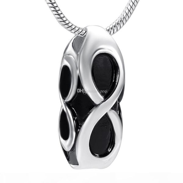 

ijd9930 infinity pendant necklace for pet human ashes memorial jewelry funeral urn casket cremation keepsake pendant necklace for ashes, Silver