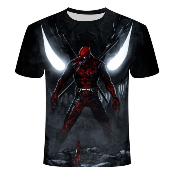 

american anime deadpool fun 3d print shirts oversized funny oversized men clothing