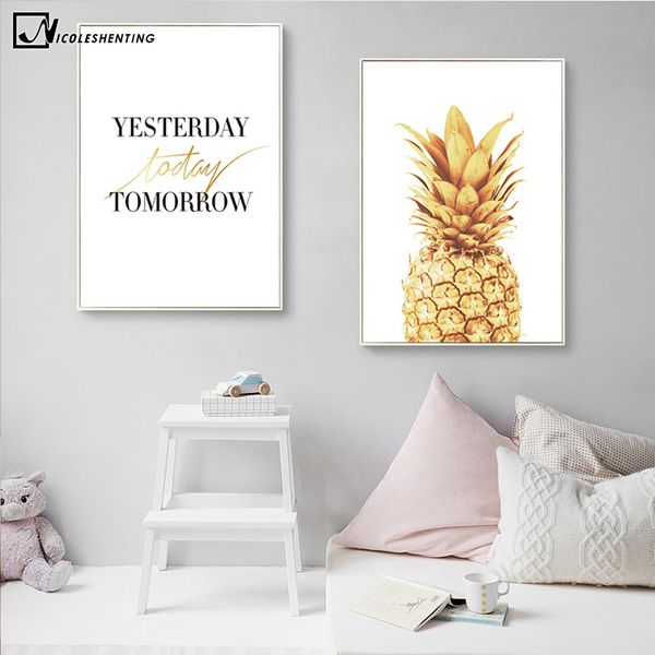 

pineapple motivational quotes minimalist art canvas poster painting wall picture print modern home office room decoration