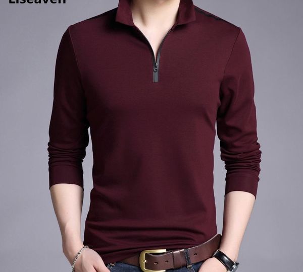 

liseaven t-shirts men solid color slim fit shirt long sleeve tshirt men's casual t shirts brand clothing cx200703, White;black
