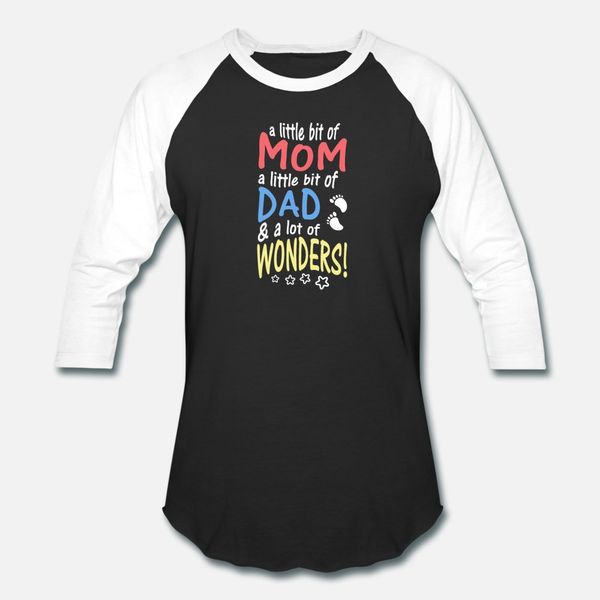 

a little bit of mom dad lot of wonders t shirt men graphic short sleeve o-neck letters graphic fashion spring trend