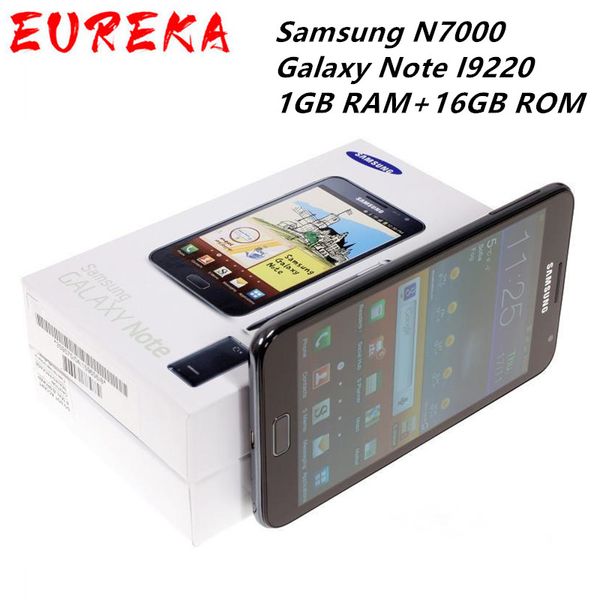 Original recondicionado Samsung N7000 Galaxy Nota I9220 8MP 1GB RAM + 16GB ROM 3G WCDMA 2500mAh desbloqueado DHL livre