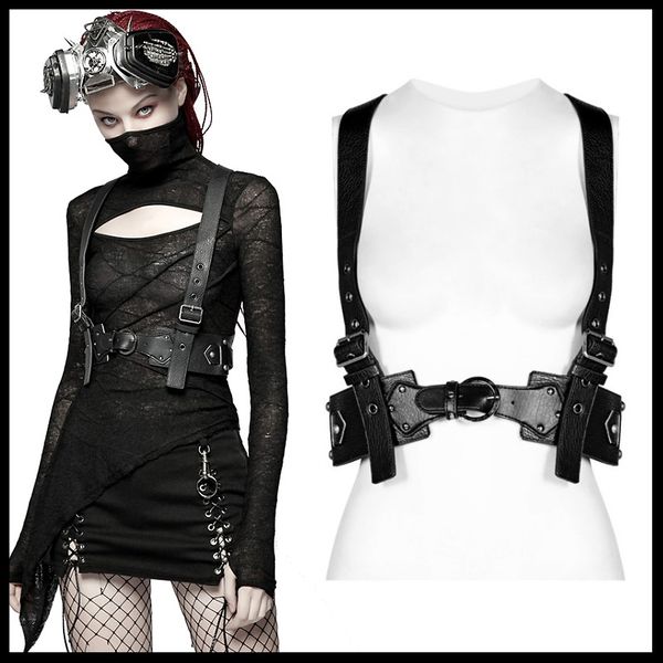 

punk rave women steampunk rock party waist belt gothic novelty cosplay costume stage perform punk belt, Black;brown