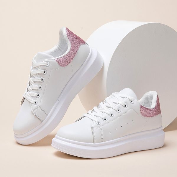 

fashion shoes women's shoes spring new casual classic solid color pu leather women casual white sneakers nvx277, Black