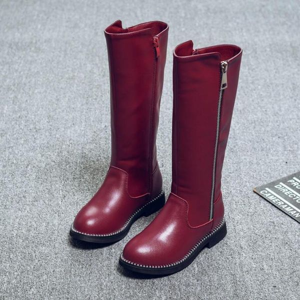 

kids shoes 2020 autumn children genuine leather martin boots baby boys fashion long snow boots girls brand black sport shoes, Black;grey