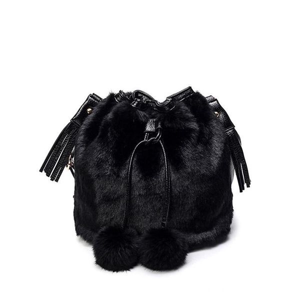 

designer- bags bucket bag rabbit fur handbag girl fashion designer brand 2016 handbags ladies rabbit hair shoulder bag purse - tm002