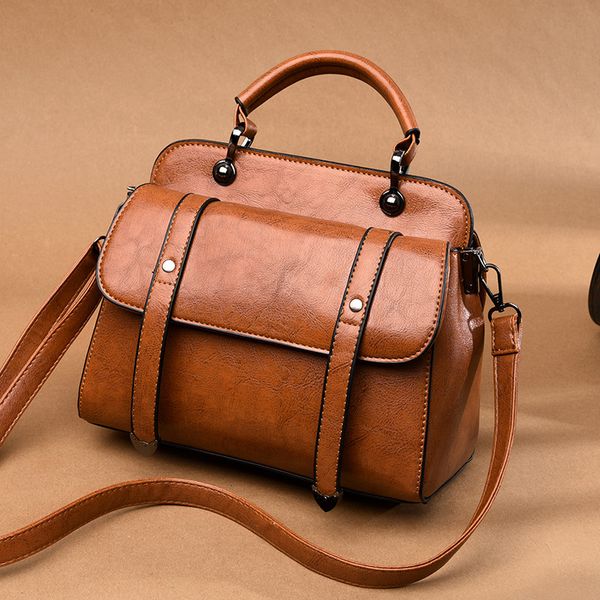 

the new fashion leather textured women's bag shoulder/crossbody bag oily leather women's