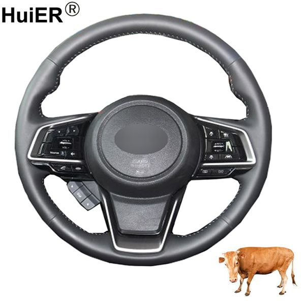 

hand sewing car steering wheel cover cow leather for forester ascent 2020 crosstrek 2020-2020 impreza outback legacy