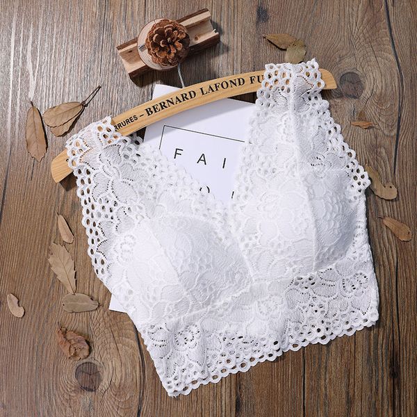 

women flower tank bra lace floral cami bralette crochet vest crop top, Black;white