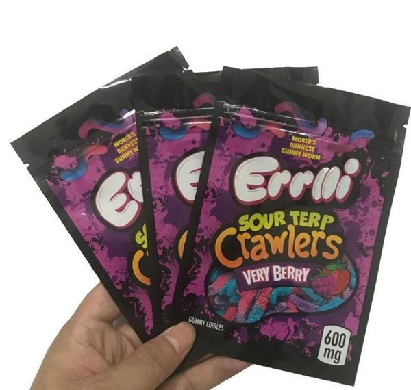 

new 600mg gummy hashtag crawlers packaging bag california honey sour errlli terp proof 2020 500mg mylar edibles smell cookies bags mmj2010