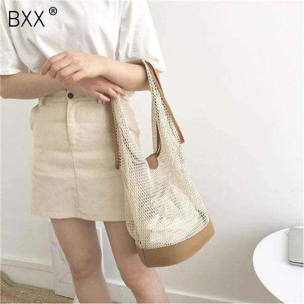 

bxx] women's single shoulder crossbody bag all-match beach net bag 2020 summer solid color temperament handbag package hi168