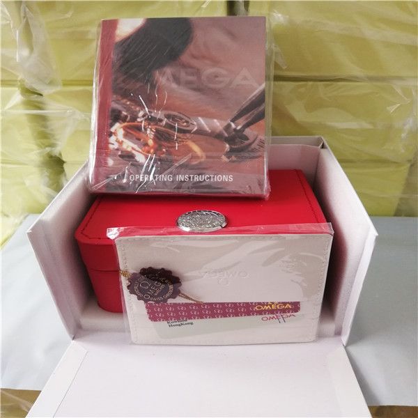 

новый квадрат красный омеги теги буклет карты коробки часов и бумаги на английском языке часов box оригинал inner outer мужчины наручные час, Black;blue