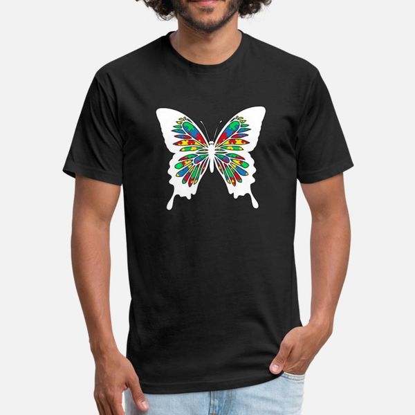 

butterfly butterflies puzzle cool autism awareness t shirt men design tee shirt s-xxxl slim graphic breathable spring pictures shirt