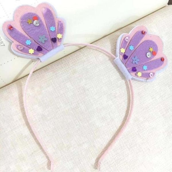 

sequins cat ears cartoon shell sequins stars love ornament headband for girl baby hair band 2020 autumn winter headwear, Slivery;white