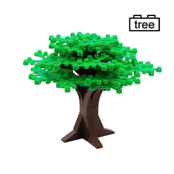 

courtyard street leaf building construction for moc city view bushy tree compatible large brick children toys trunk trees blocks yxldqd