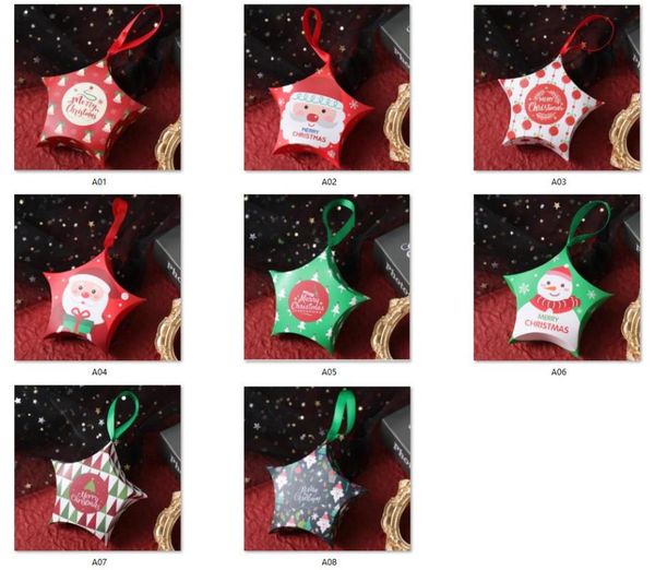 

gift wrap 10pcs christmas boxes santa claus candy box star shape merry bags for home year xmas decor kids gifts