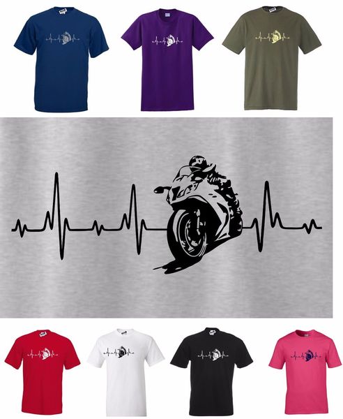

2019 fashion motorbike / cycle / biker heartbeat t-shirt. modern bikes tee shirt