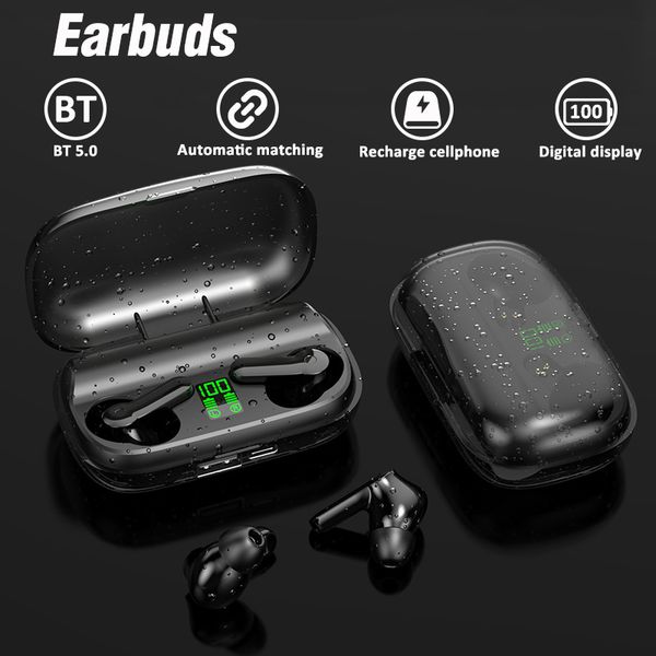 

noise cancel bluetooth 5.0 wireless earphones headphones earbuds tws touch control sport headset earphone headphone
