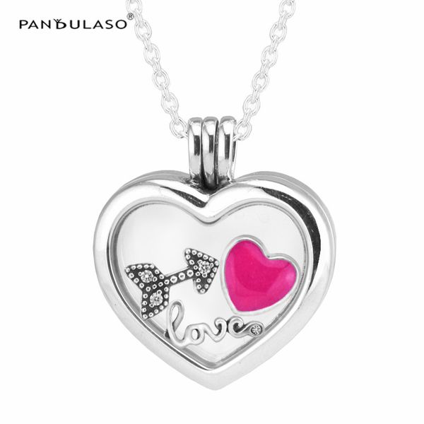

love heart arrow small petites floating heart locket silver necklaces& pendants diy valentine's day jewelry women necklaces