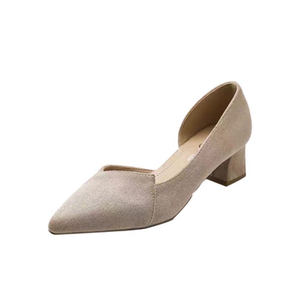 

2020 new spring and autumn all-match mid-heel thick-heeled shallow mouth fashion large-size belted single shoes women's boots, Black