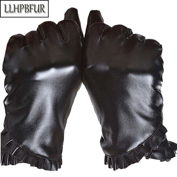 

brand genuine sheepskin leather gloves. autumn and winter women' driving gloves, fashionable coral fleece warm gloves, Blue;gray