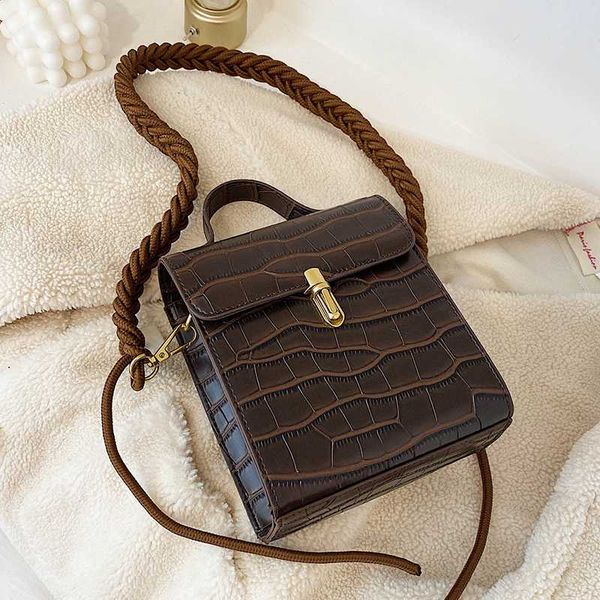 

vintage fashion female tote bag 2020 new leather women's designer handbag crocodile pattern shoulder messenger bag