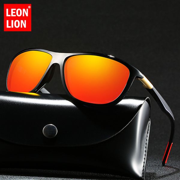 

leonlion square polarized sunglasses men 2020 vintage sunglasses men polarized retro mirror gafas de sol hombre, White;black