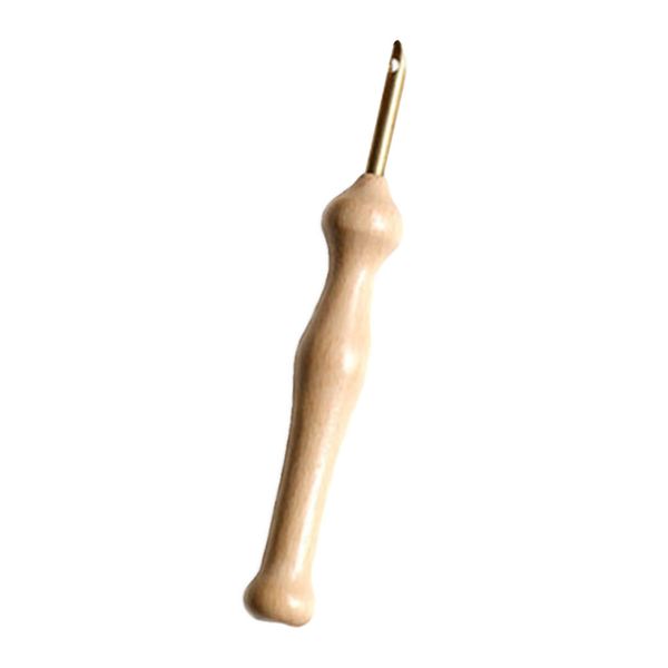 

practical wood handle sewing accessories punch weaving tool embroidery needle