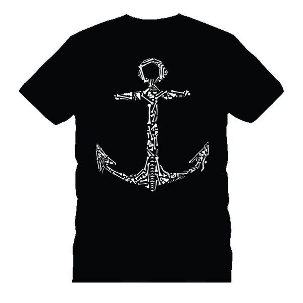

2019 100% cotton fashion anchor bones funny comical mashup mens t shirt tees tee shirt