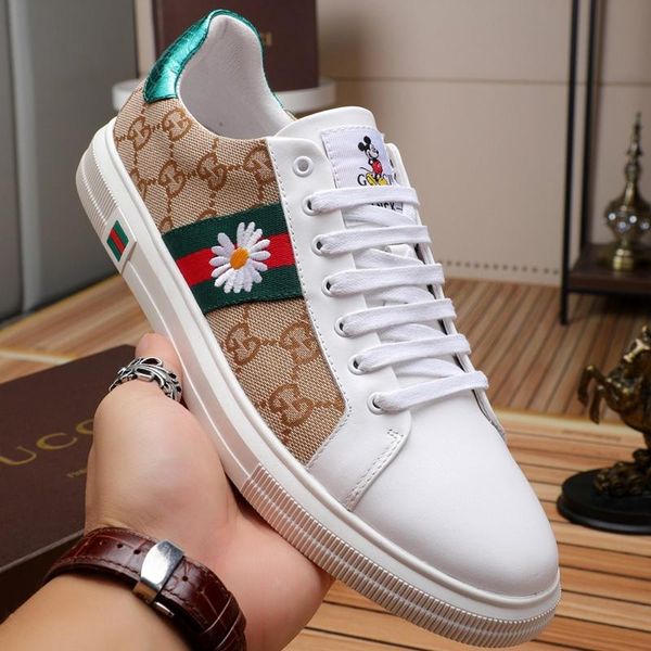 

2020 b1 leather lace-up fashion casual mens luxury designer shoes classic flat shoes mens sneakers original box, Black