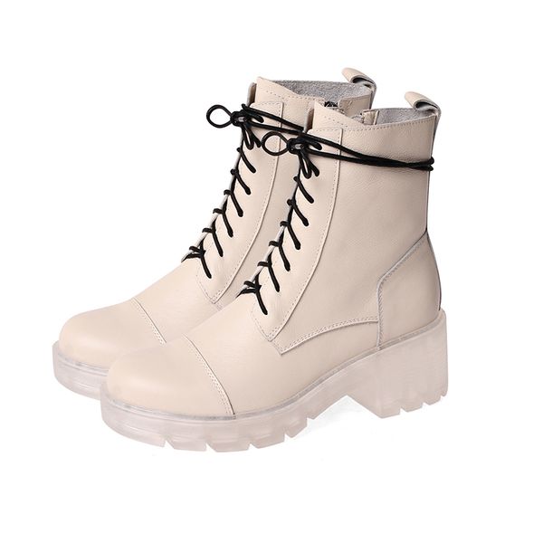 

fashion motorcycle boots 2020 autumn winter genuine leather shoes woman office lady working chunky platform heels boots, Black