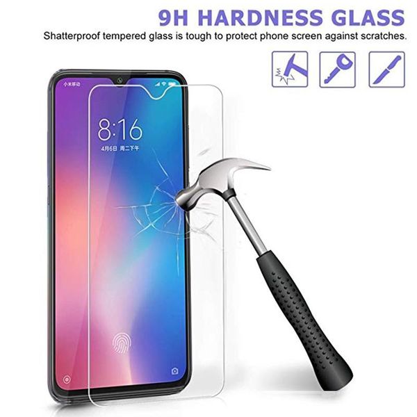 

wholesale 9h tempered glass for xiaomi mi 10lite 9 9se cc9 e 9t 9x 9pro mi 8 se 8lite f1 mix3 clear glass screen protector anti-scratch film