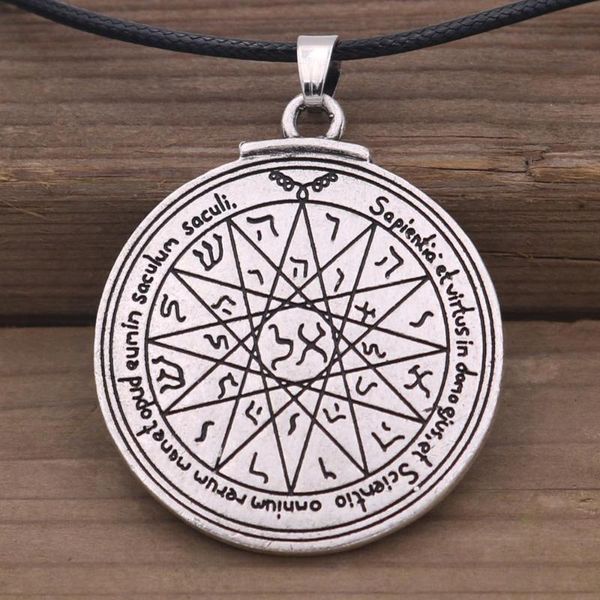 

nostalgia talisman of wisdom key of solomon fourth pentacle mercury seal pendant pagan wiccan jewelry vintage necklace, Silver