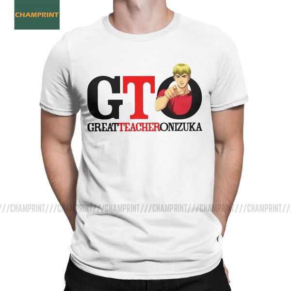 

men's t-shirt great teacher onizuka cotton tee shirt short sleeve gto manga eikichi anime t shirt round collar plus size
