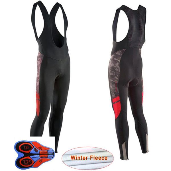 

nw winter thermal fleece pro team cycling long black bib pants bicycle pants 9d gel pad men tights warm bike ciclismo perneras, Black;blue
