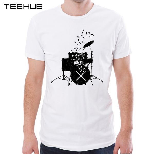

teehub new arrival 2019 men fashion black drummers printed t-shirt short sleeve tee hipster cool design